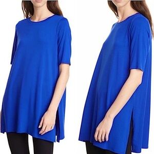 NWOT Eileen Fisher Scoop Neck Soft Tencel Jersey Top Elbow Sleeve Women’s Size S